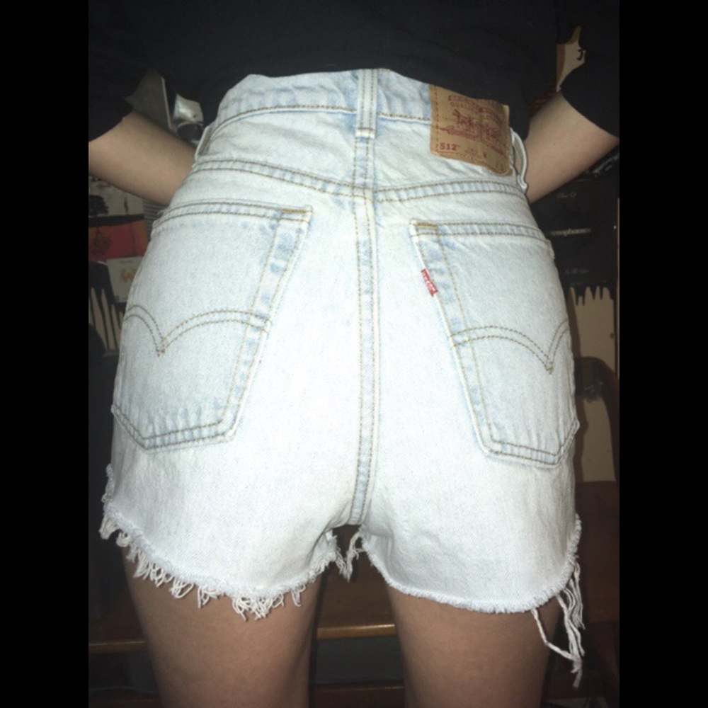 ✧ RARE! B҉ᄂ♢♑︎ĐA͓̽Ǥ𝖊⊹⛓️💋: Custom Distressed 512 Levis Denim Shorts ✧